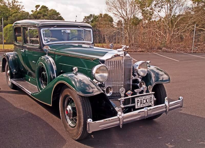 Old car parked in a carpark